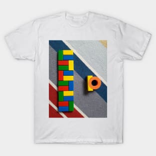 Colorful building blocks on carpet 1 T-Shirt